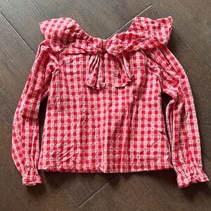 Janie & Jack Red Checkered Girls Heart Top